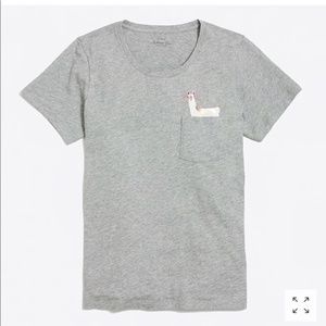 J. Crew Collector Tee Llama Pocket